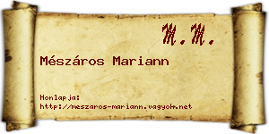 Mészáros Mariann névjegykártya