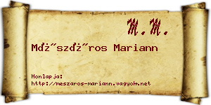 Mészáros Mariann névjegykártya