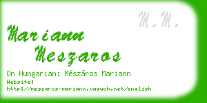 mariann meszaros business card