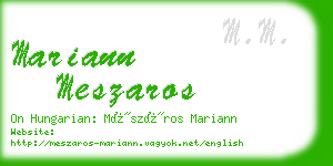 mariann meszaros business card